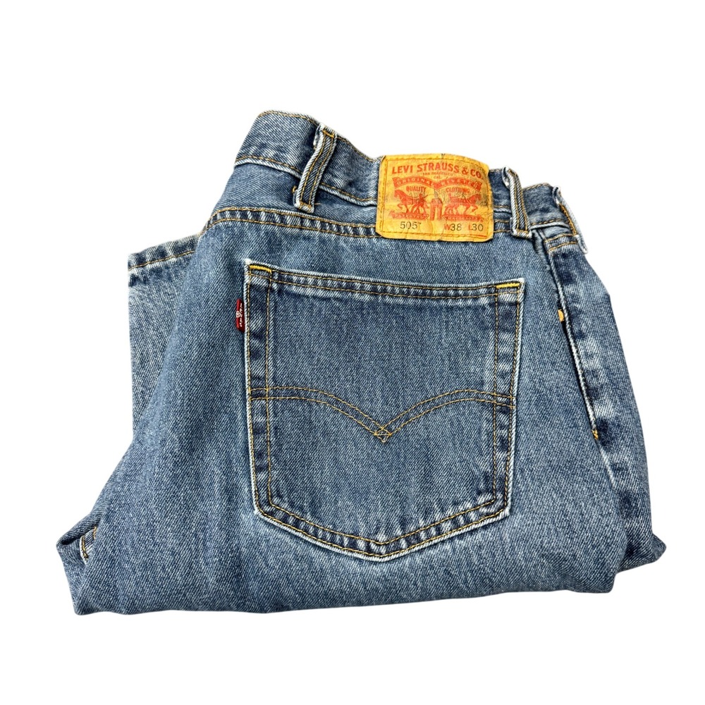 Levi's 505 Jeans Mens 38x30 (38x29‎ ACTUAL) Regular Fit Blue Denim Classic